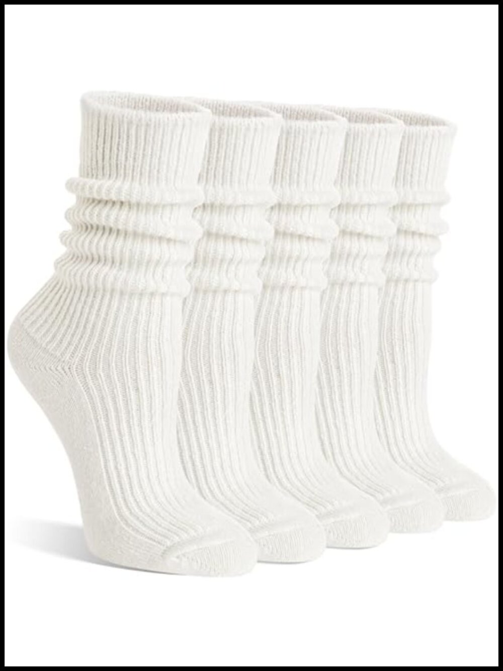 Merino Wool Slouch Boot Socks Warm Winter Thermal Cozy Knit 5 Pairs
